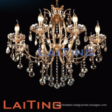 Unique design K9 crystal chandeliers with antique color finish, Iron material LT-85242